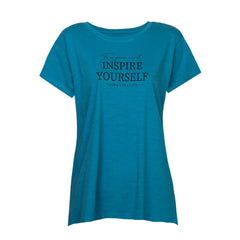 ДАМСКА ПАМУЧНА ТЕНИСКА С КЪС РЪКАВ И ПРИНТ - INSPIRA