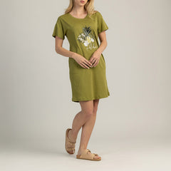 ДАМСКА РОКЛЯ С КЪС РЪКАВ 100% ПАМУК - TROPICA