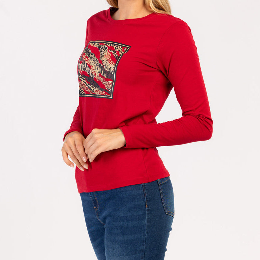 LUMA  - ДАМСКА ТЕНИСКА С ДЪЛЪГ РЪКАВ ОТ 100% ПАМУК