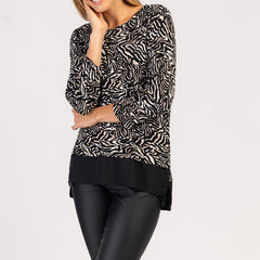 MIRA  - ДАМСКА МОДНА ТЕНИСКА С ДЪЛЪГ РЪКАВ